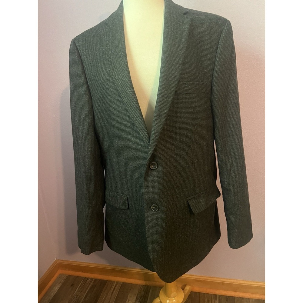Marks Spencer Nova Fides Italian Men's Suit Coat Blazer Green Gray 44 Long New